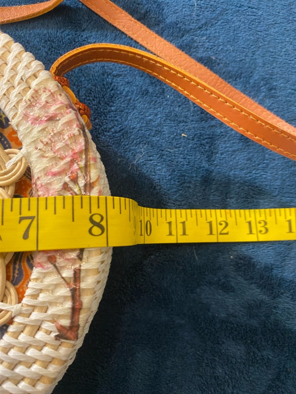 Round Woven Colourful Rattan Crossbody Bag - Made in Bali - Picture 9 of 10